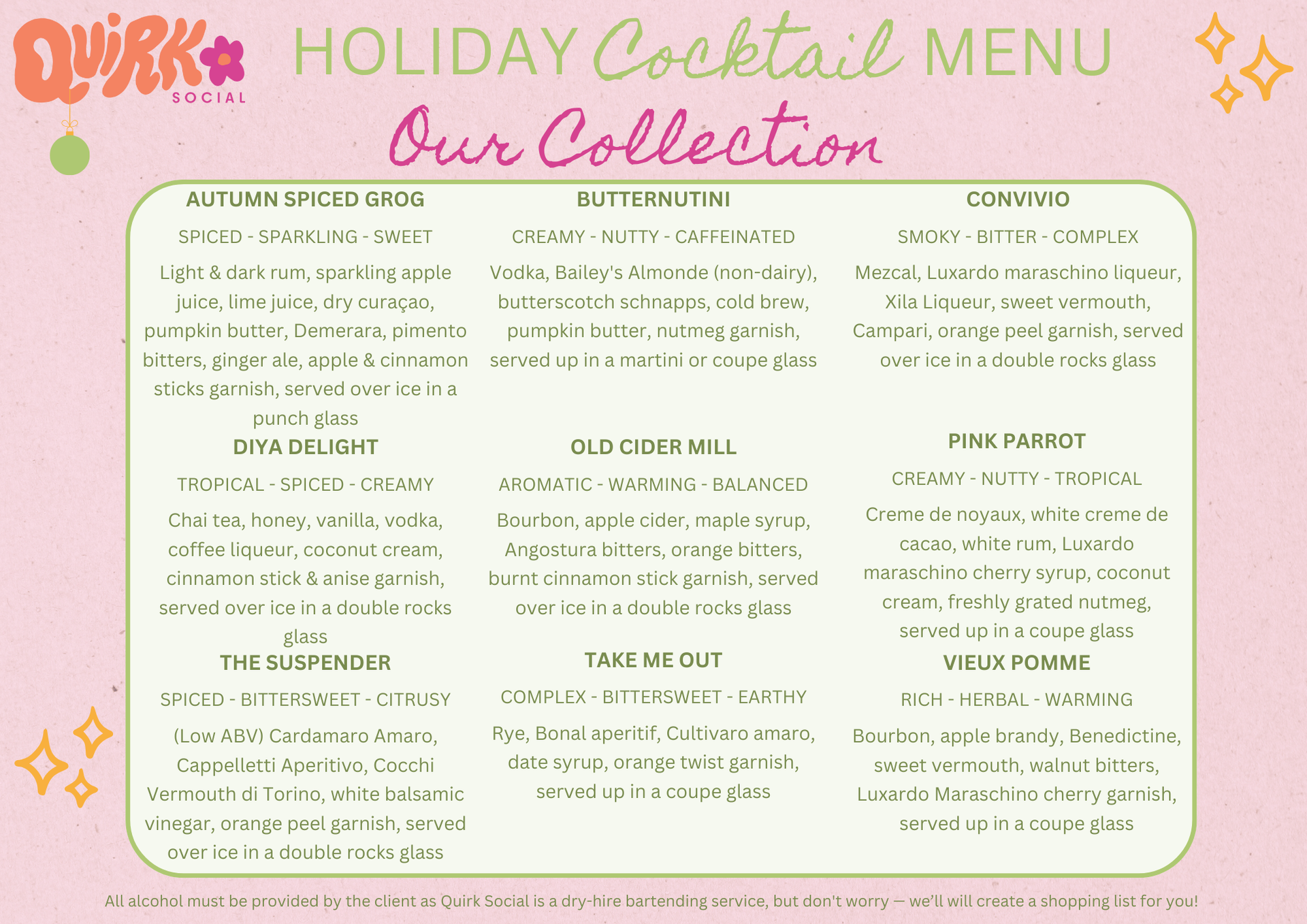 Holiday Menu Our Collection