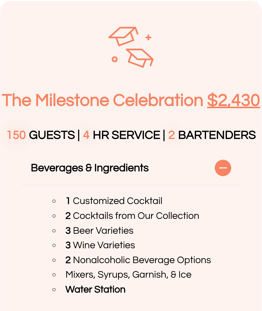 The Milestone Celebration package