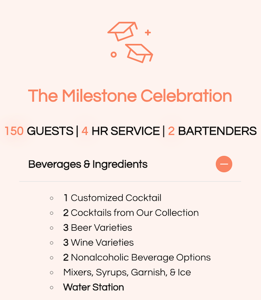 The Milestone Celebration package