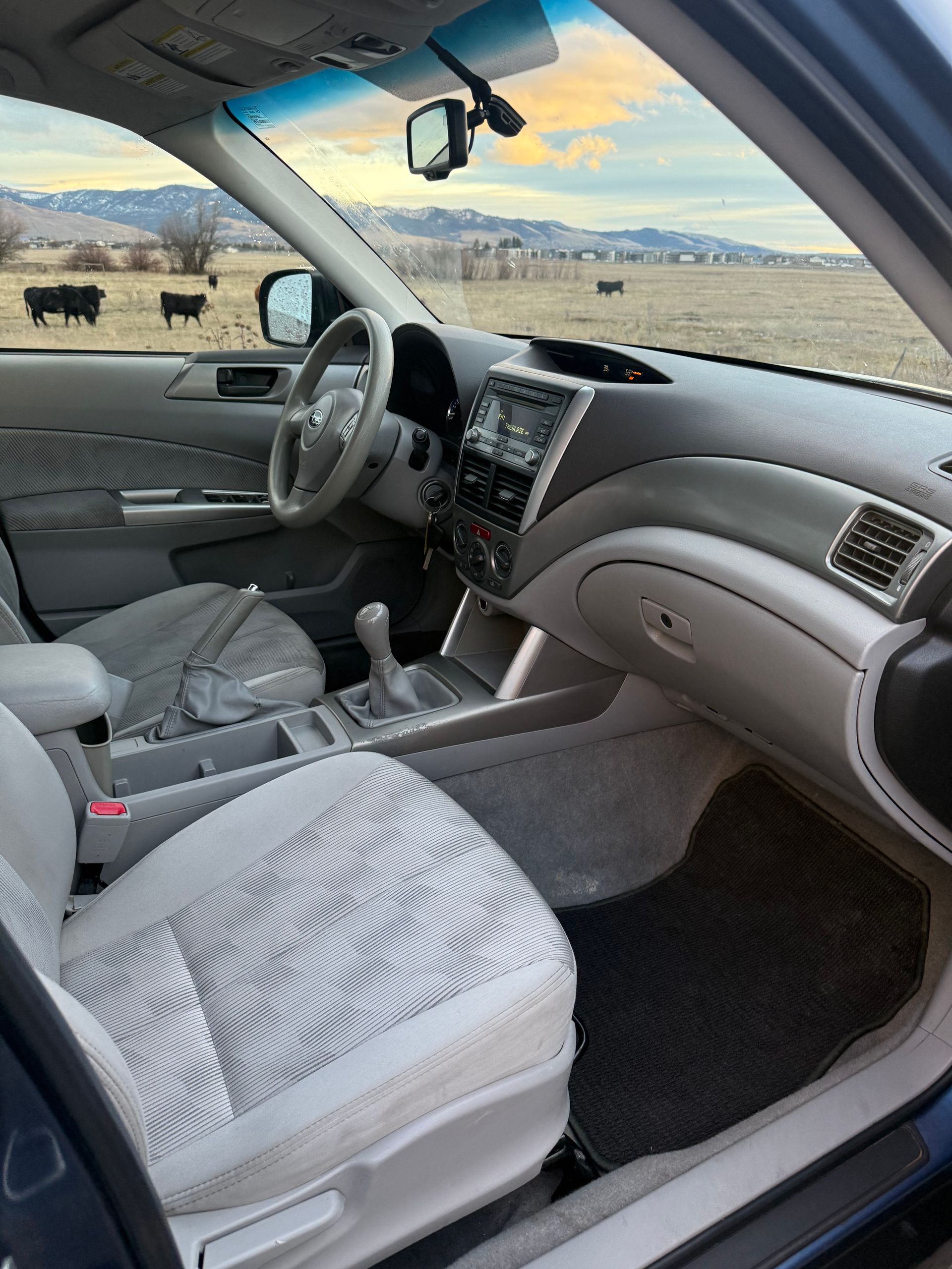 Interior view of a Subaru Forester. 