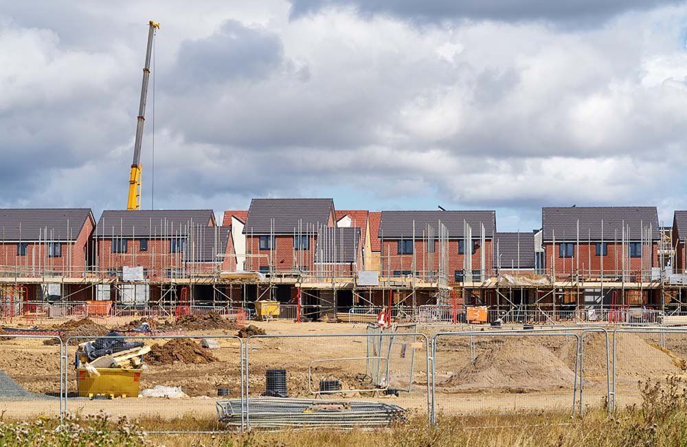 houses constructed at a construction site