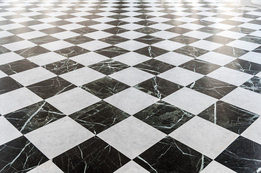Black and White Checkered Marble Floor — North Myrtle Beach, SC — Williams Carpet Center