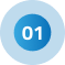 A blue circle with the number 01 inside of it.