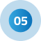 A blue circle with the number five inside of it.