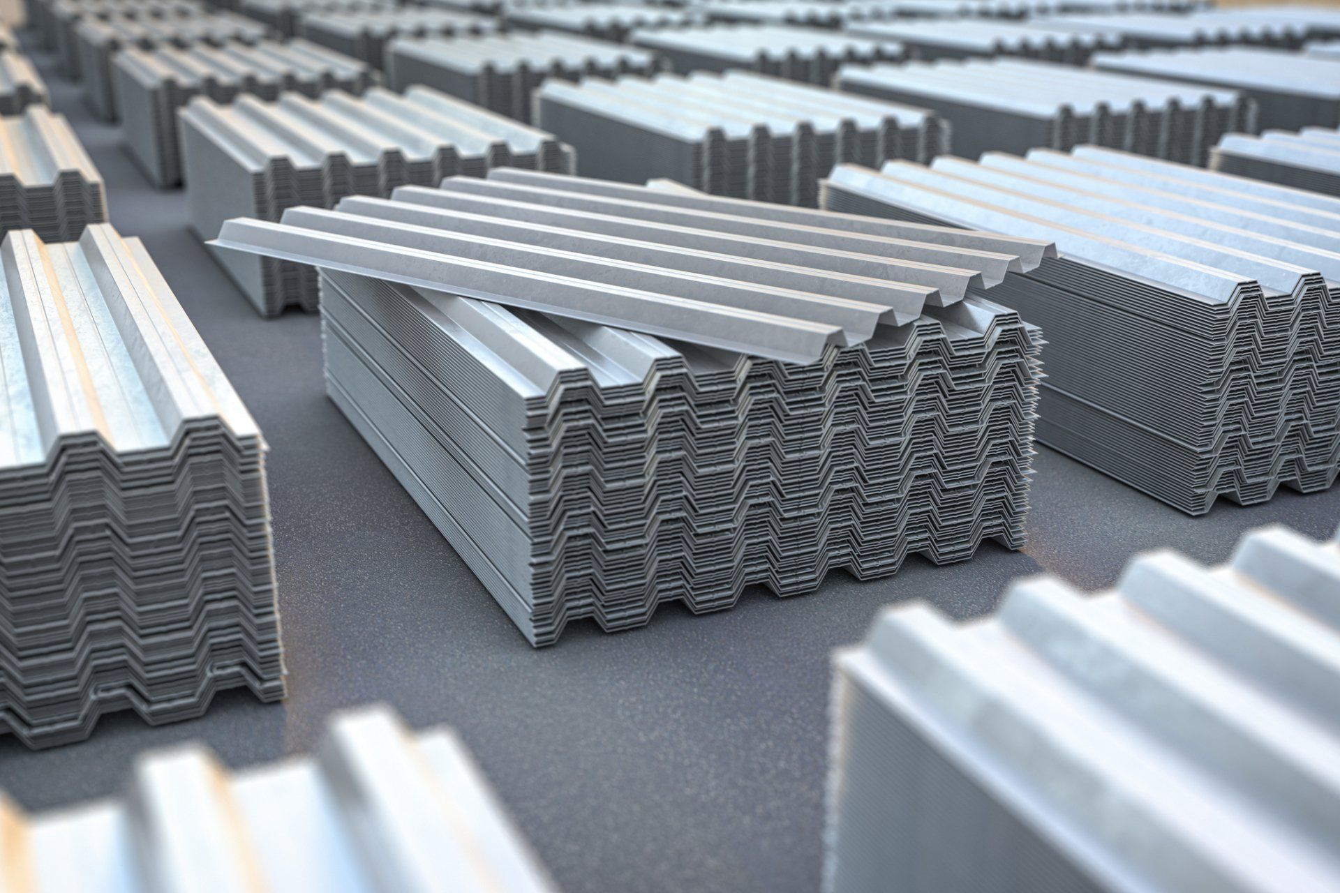 Stacks of metal corrugated sheets — Springfield, MO — Ozark Mountain Steel