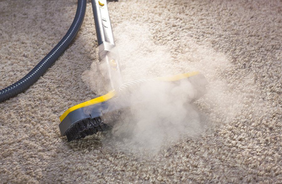 worker using a steam cleaner