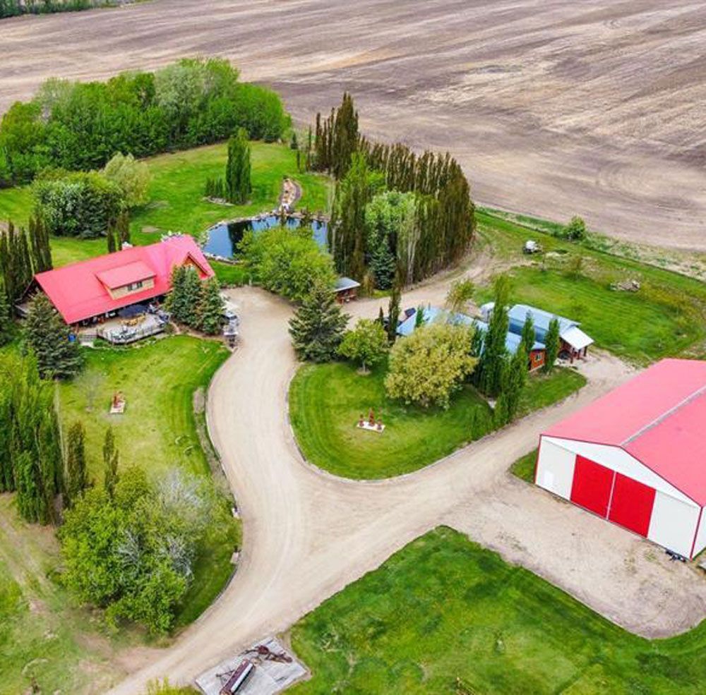 Three green John Deere combine harvesters driving through a golden wheat field under a clear blue sky.