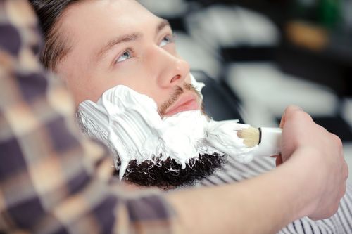 Getting a shave at our barber shop in Portadown