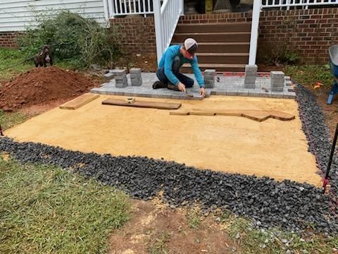 Workers Doing Hardscape | Greensboro, NC | Premier Hardscapes