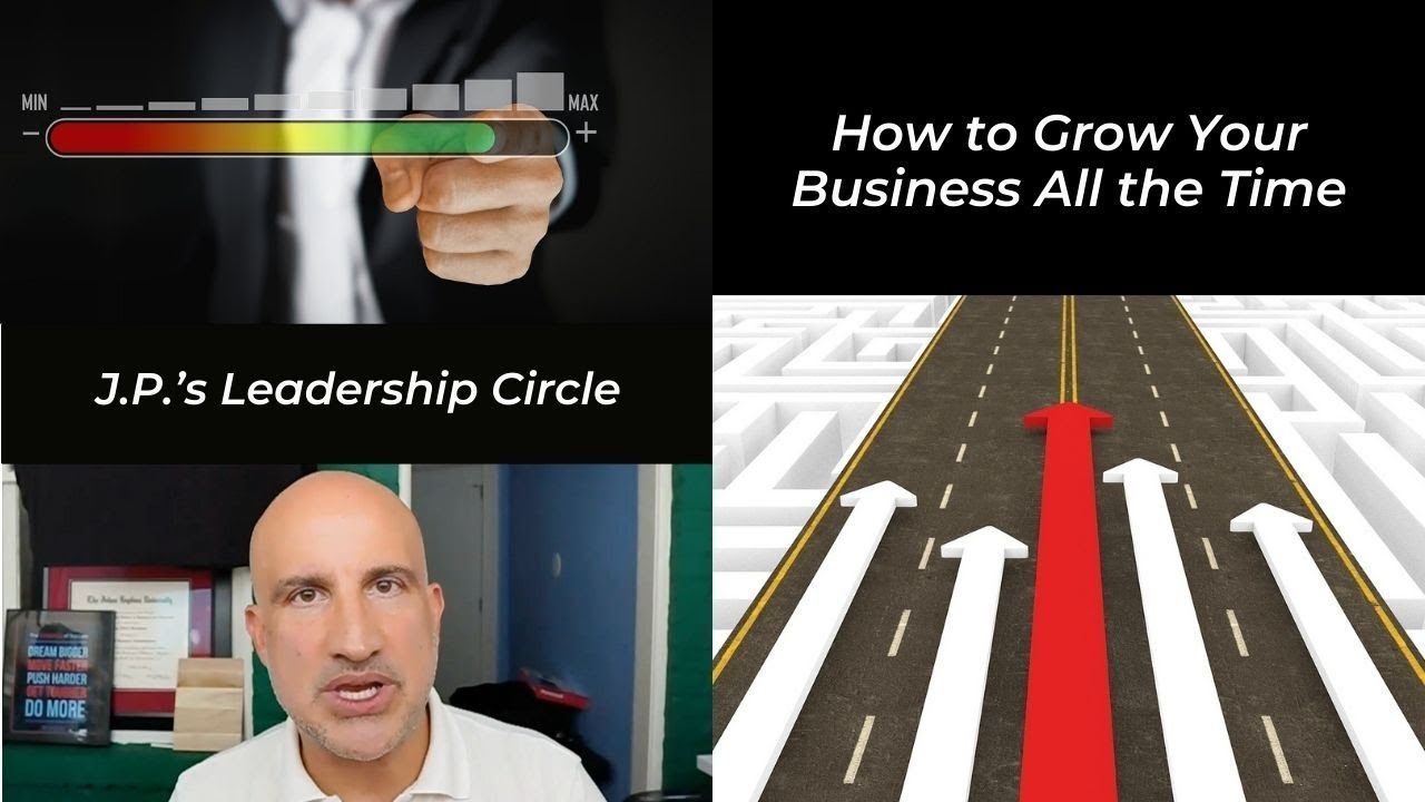 Four video thumbnails: progress bar with hand; road with arrow; text