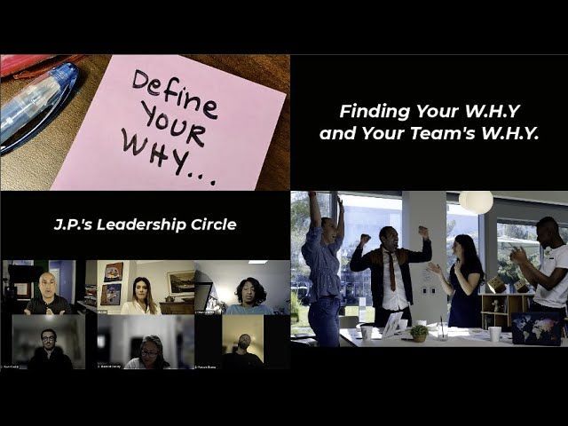 Four-panel image about leadership