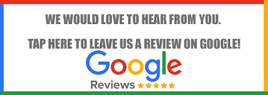 Banner encouraging Google reviews, featuring the Google logo and text 