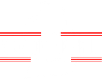 King of the Grill Express white logo with red stripes, Michigan BBQ restaurant brand identity
