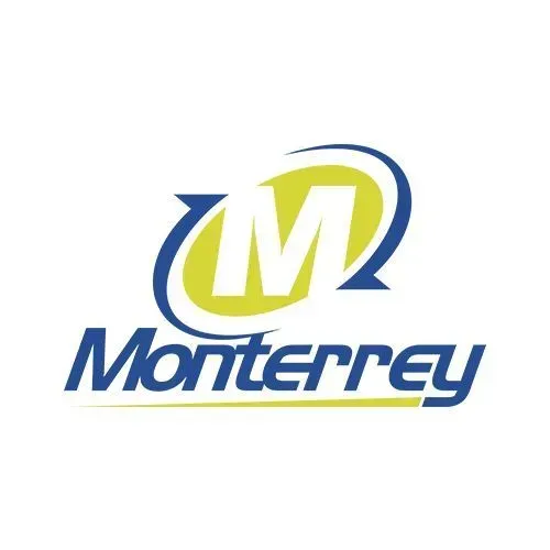 Logotipo de Monterrey con una “M” estilizada en azul y amarillo sobre la palabra “Monterrey”.
