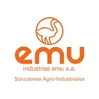 Orange EMU logo with emu outline and text “industrias emu s.a. Soluciones Agro-Industriales”