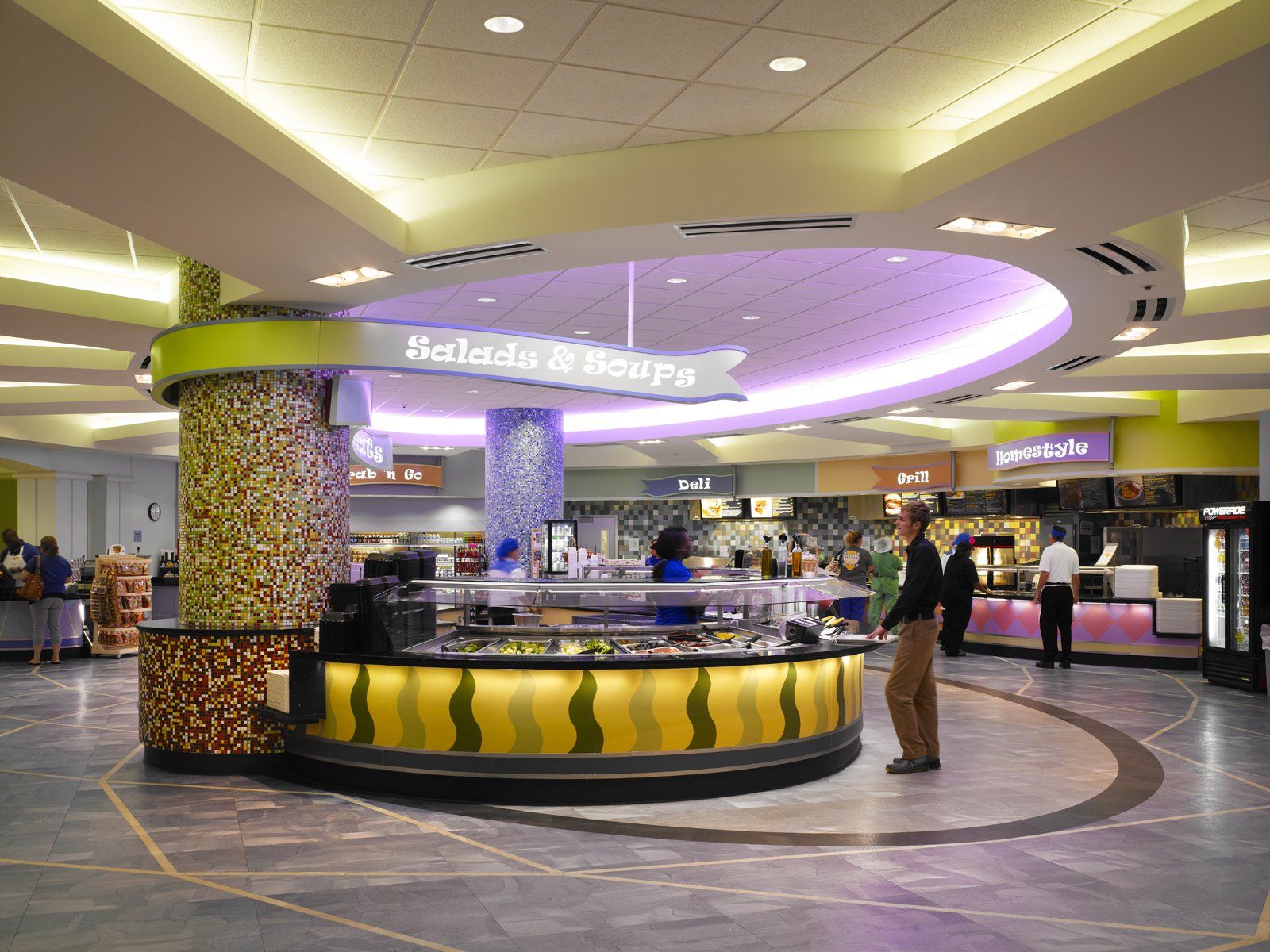 soup and salad area in food court
