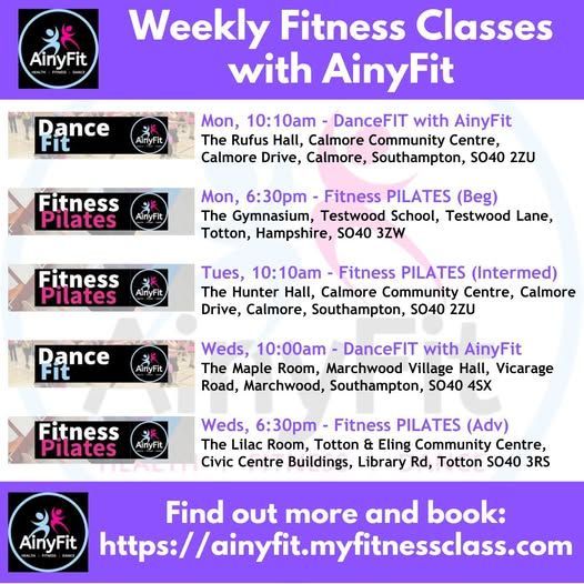 Click to find out where and when AinyFit's classes are held, and to make your bookings!