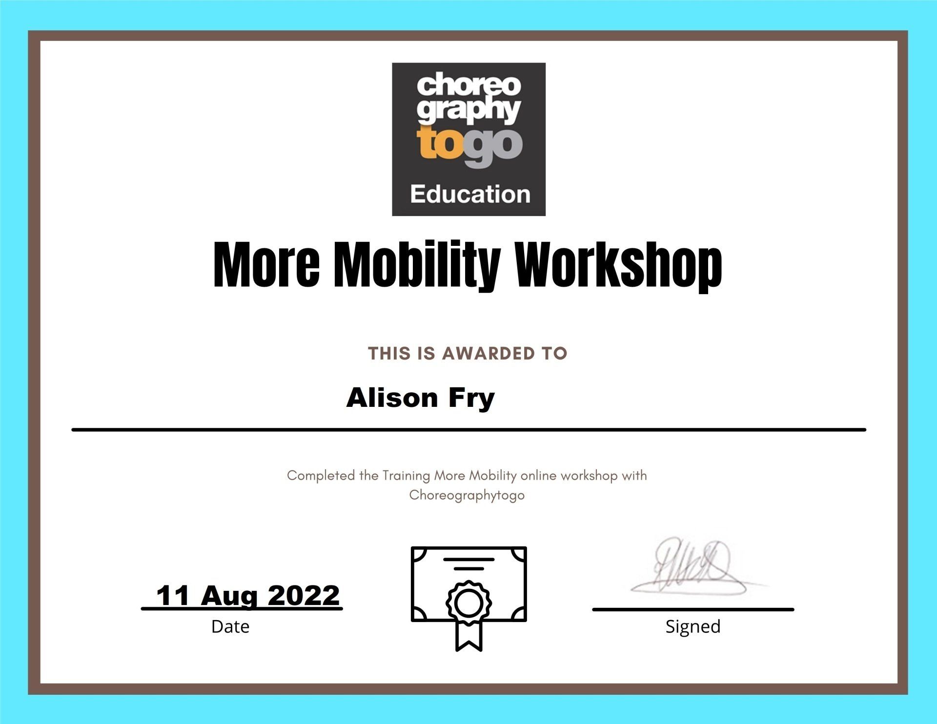 Fitness PILATES More Mobility Workshop Certificate