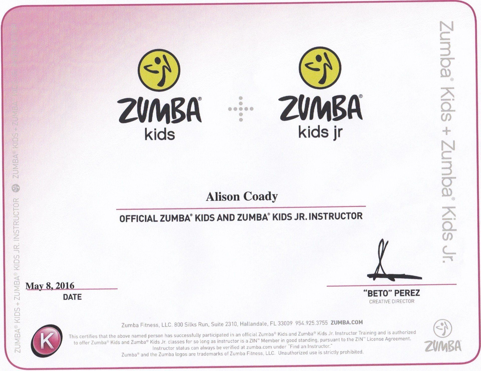 Zumba Kids and Zumba Kids Junior Certification - 8th May 2016