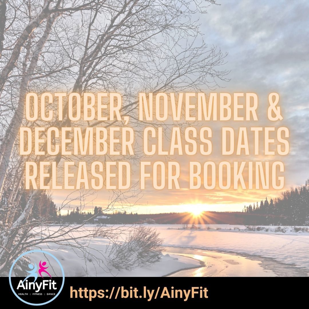 October, November and December class dates now released onto the booking site!