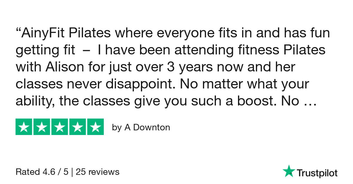 AinyFit's Classes are now rated 4.8 on TrustPilot