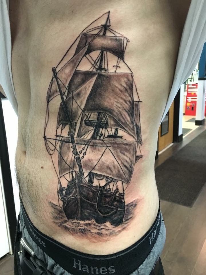 Ship Tattoo — Aurora, CO — Lady Luck Tattoo