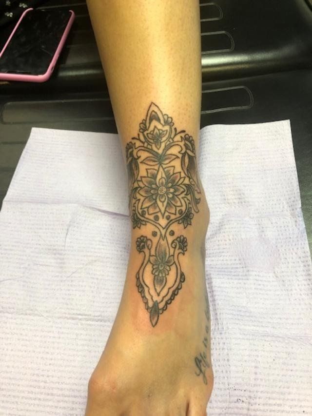 Custom Design Flower Tattoo — Aurora, CO — Lady Luck Tattoo
