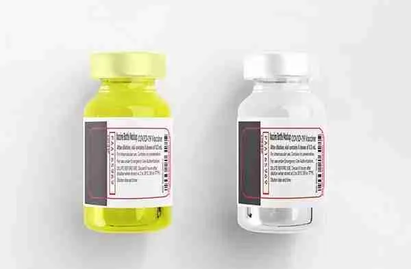 2 frascos pequeños de líquidos con medicina para inyectar