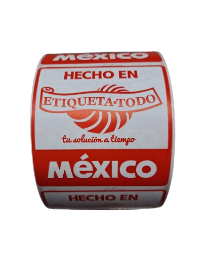 Etiqueta Hecho en México con logo de Etiqueta Todo