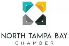 The north tampa bay chamber logo is a colorful logo with a triangle in the middle.