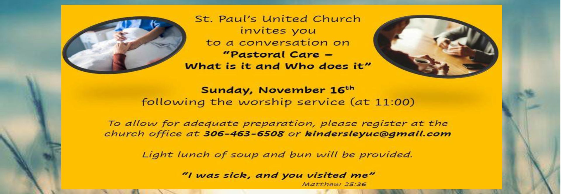 Graphic that reads: “St. Paul’s Kindersley has a Facebook page! Come on over and give us a like.”