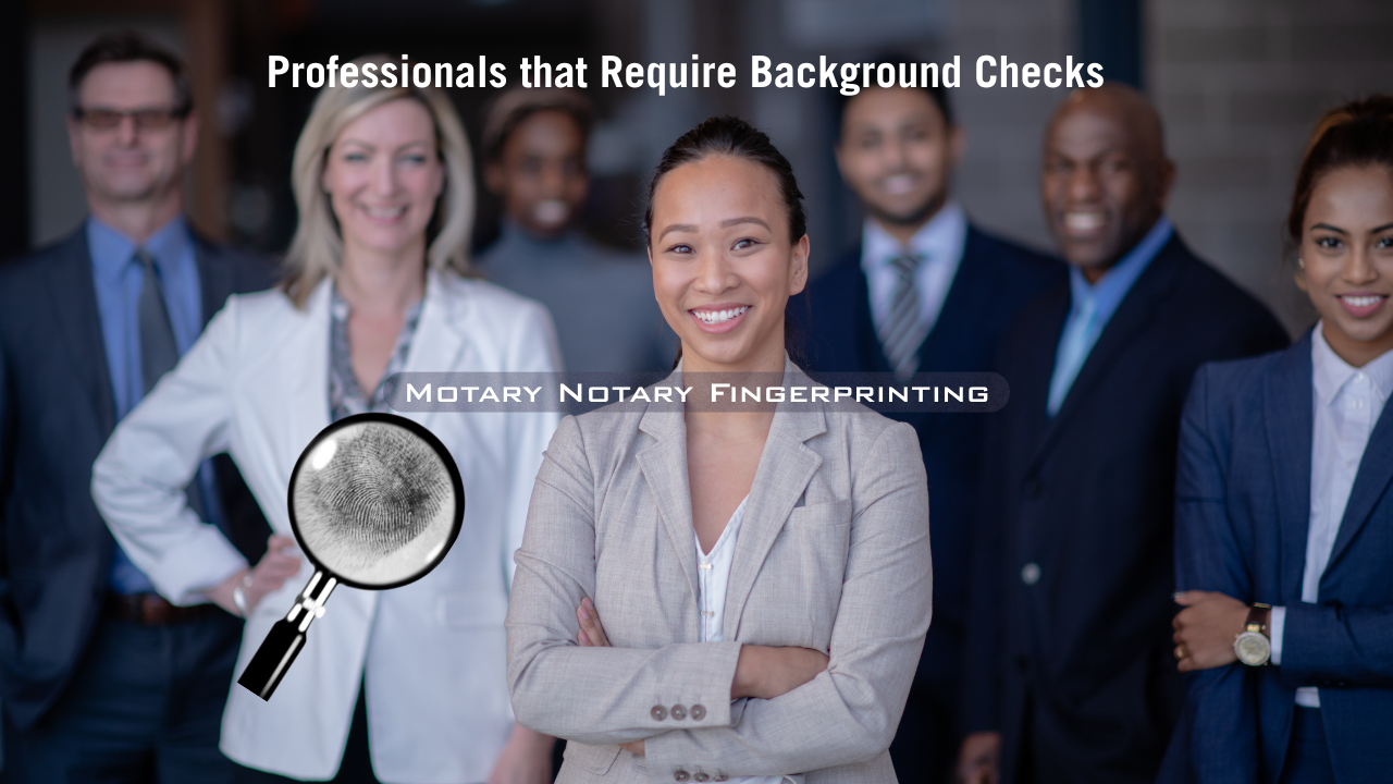 A group of professionals that require background checks
