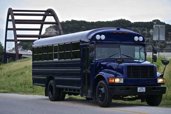 Retro Blue Austin Party Bus Rental up to 20 Passengers