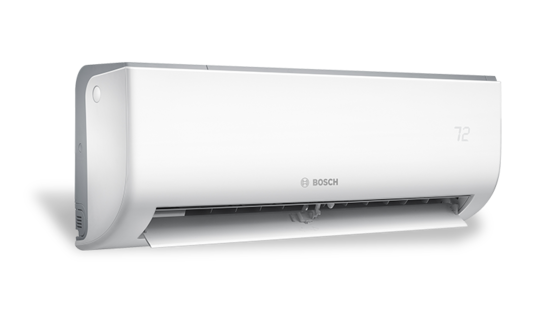 White Bosch mini-split air conditioner mounted on a wall.