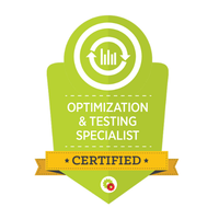 Certified optimisation & testing specialist badge emphasising Webshure’s digital-marketing expertise.