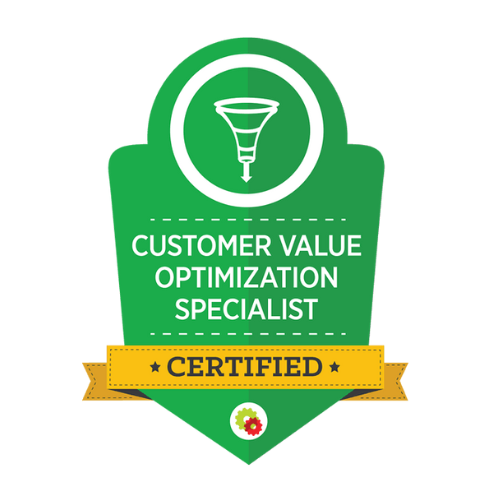 Certified Customer Value Optimisation Specialist badge highlighting Webshure’s expertise in conversion growth.