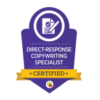 Certified Direct-Response Copywriting Specialist badge showcasing Webshure’s copywriting expertise.