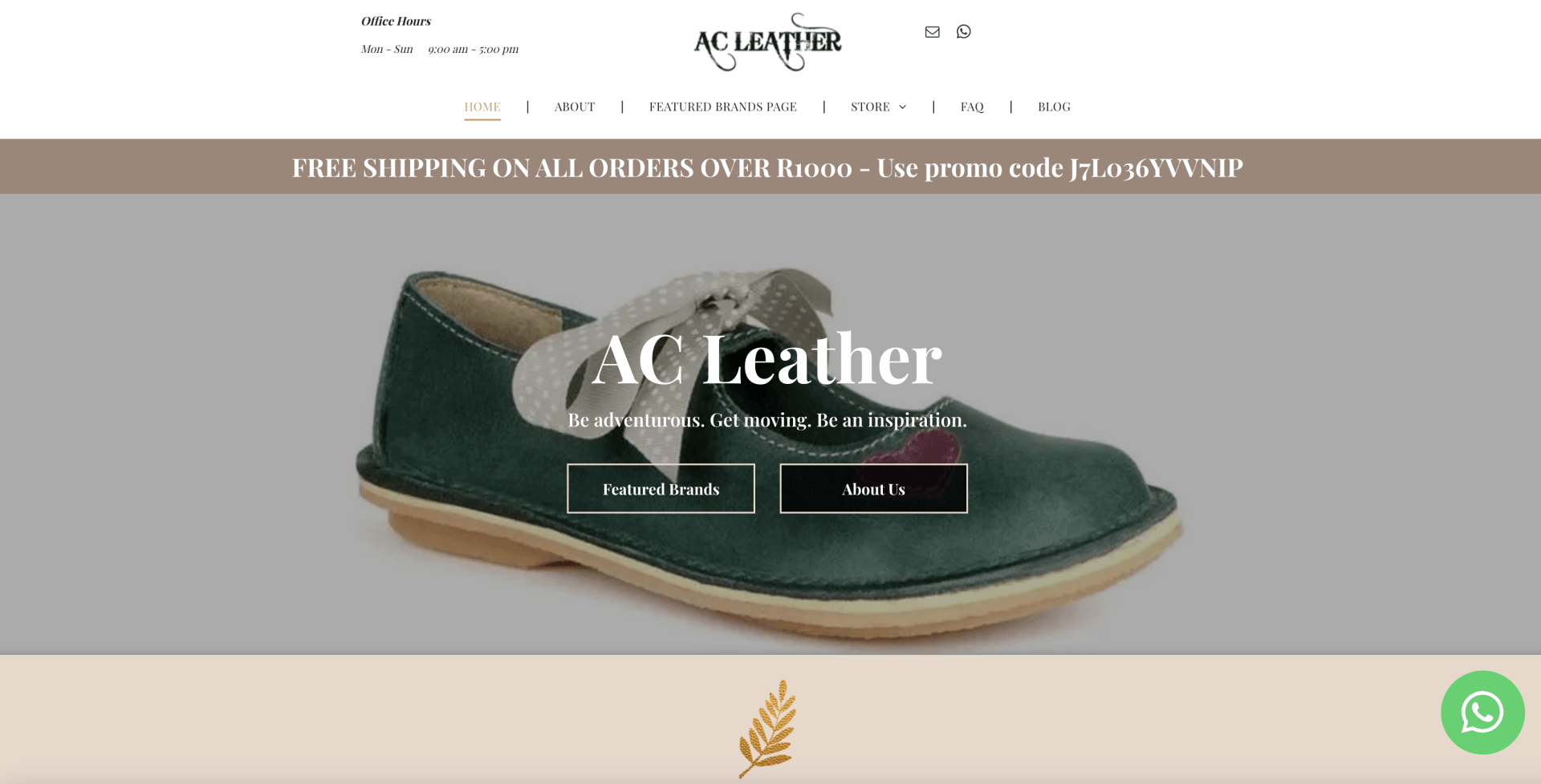 AC Leather website @ Webshure