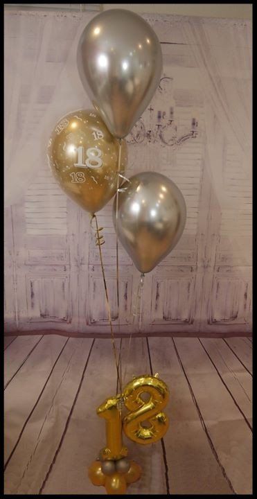 Metallic birthday balloons