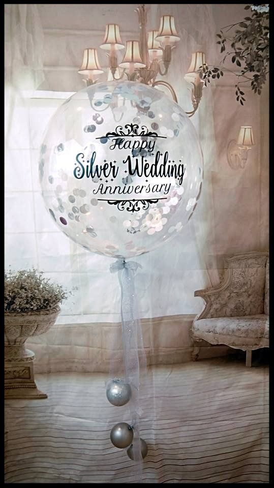 silver wedding balloon