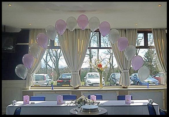 wedding top table arch balloons