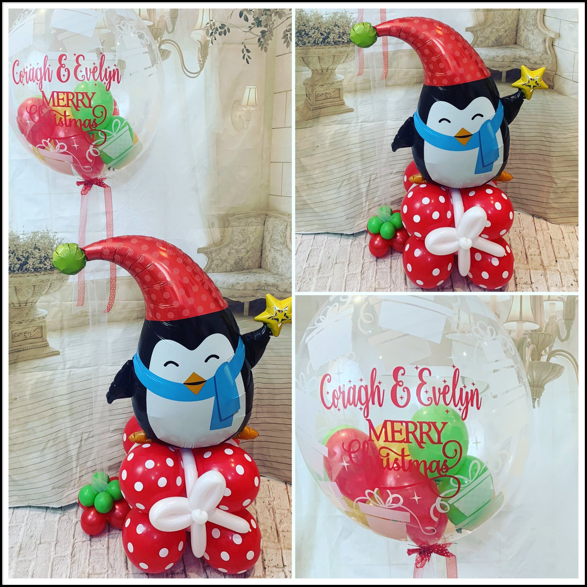 Christmas penguin balloon