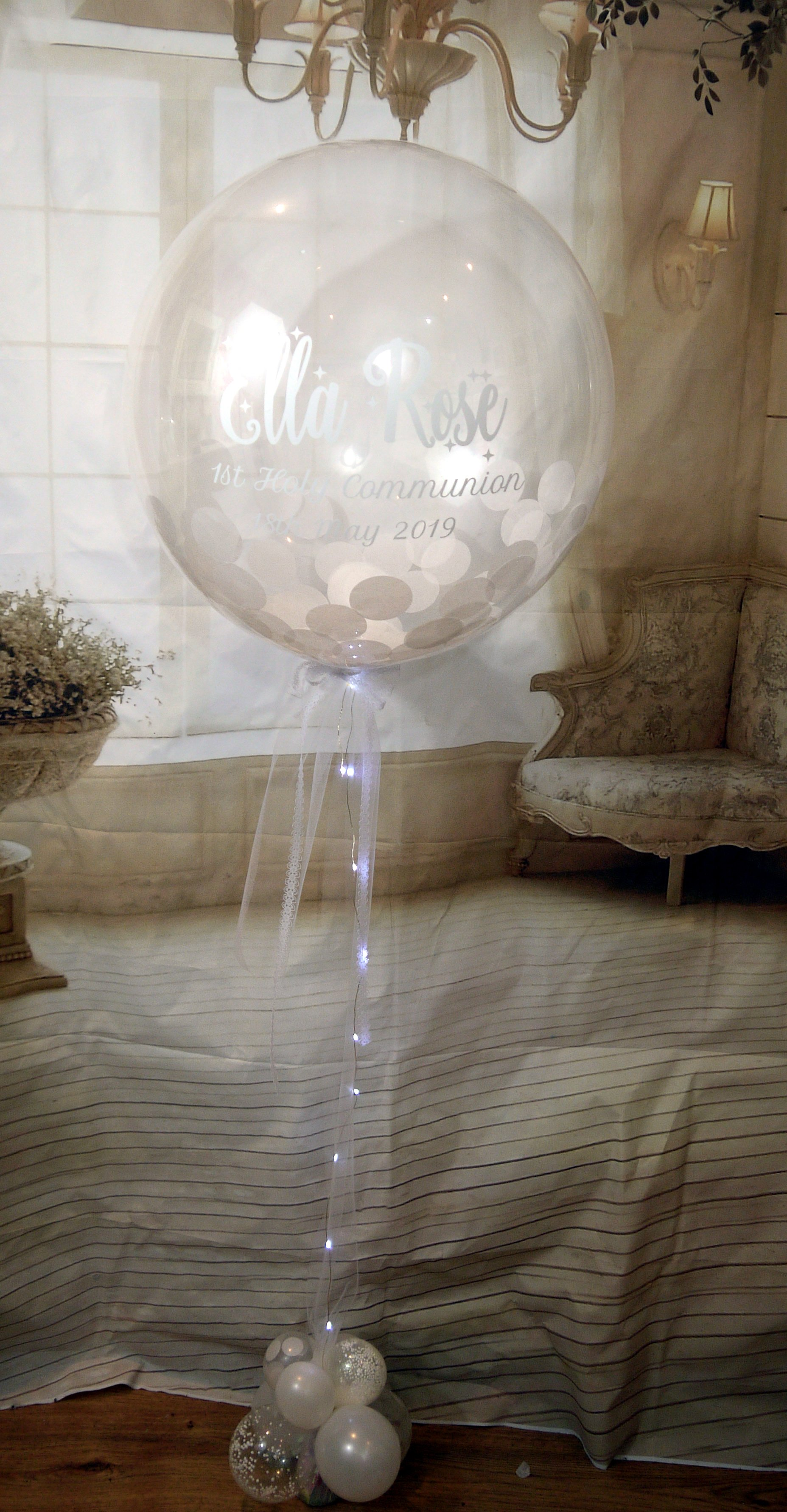1st communion bubble balloon