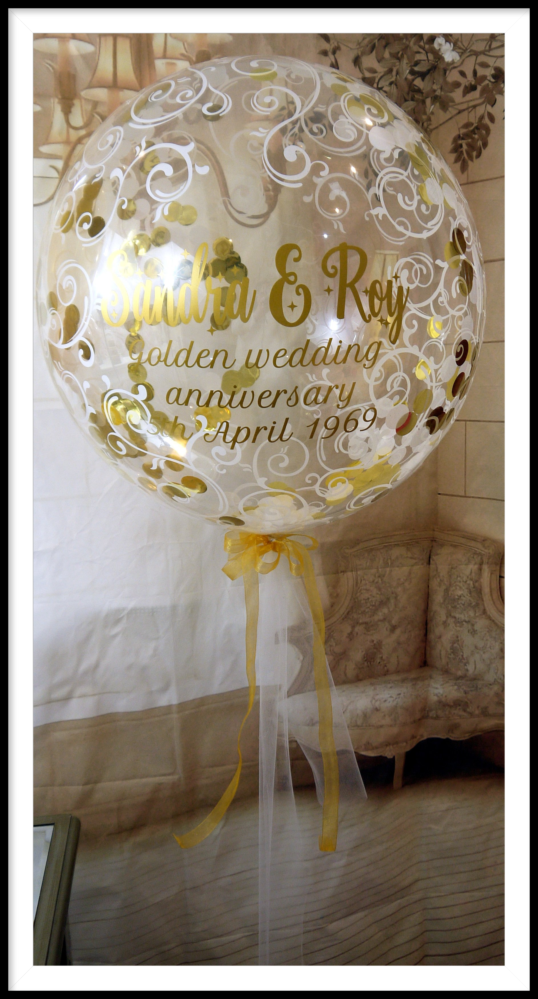 Golden wedding balloon