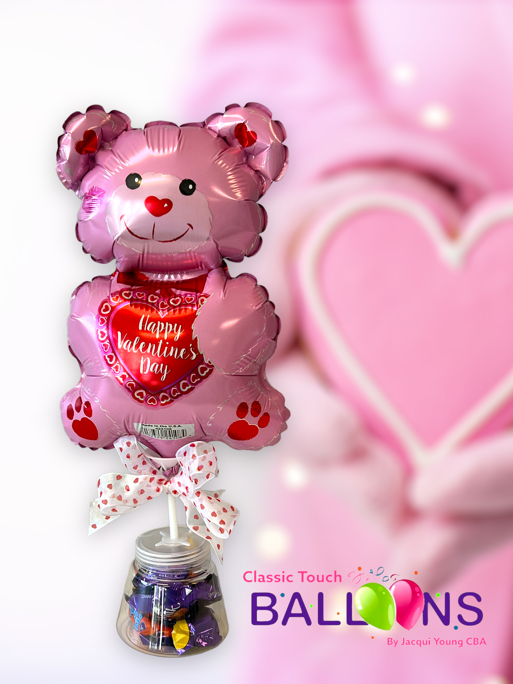 Cute bear valentine treat jar