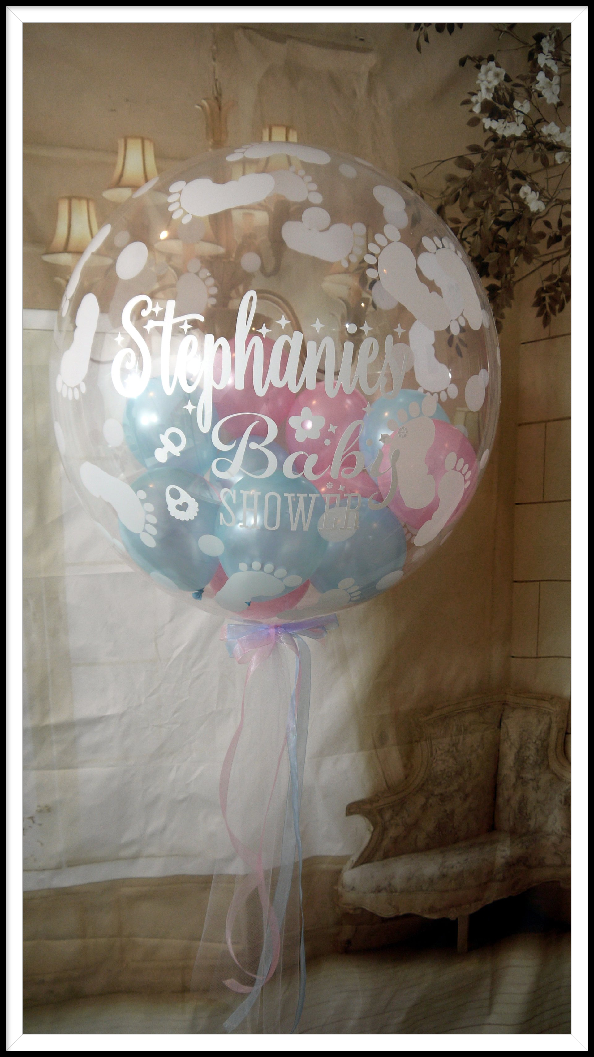 Baby shower personalized bubble