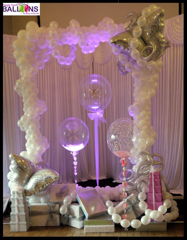 wedding photo frame balloons