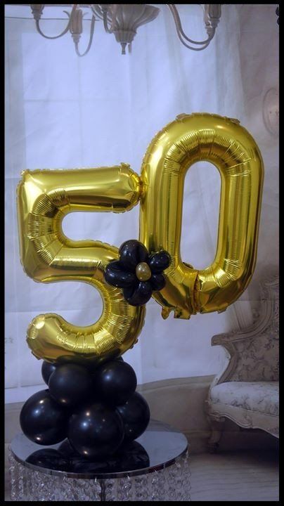 small gold number balloons