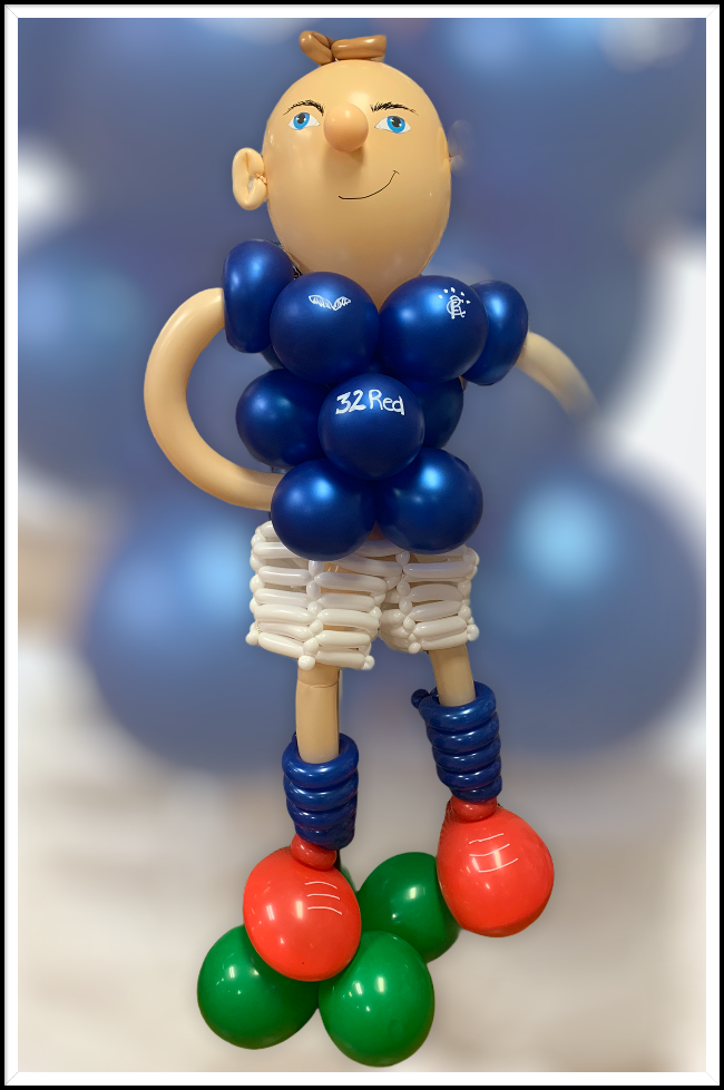 Footballer  sculpure made of balloons