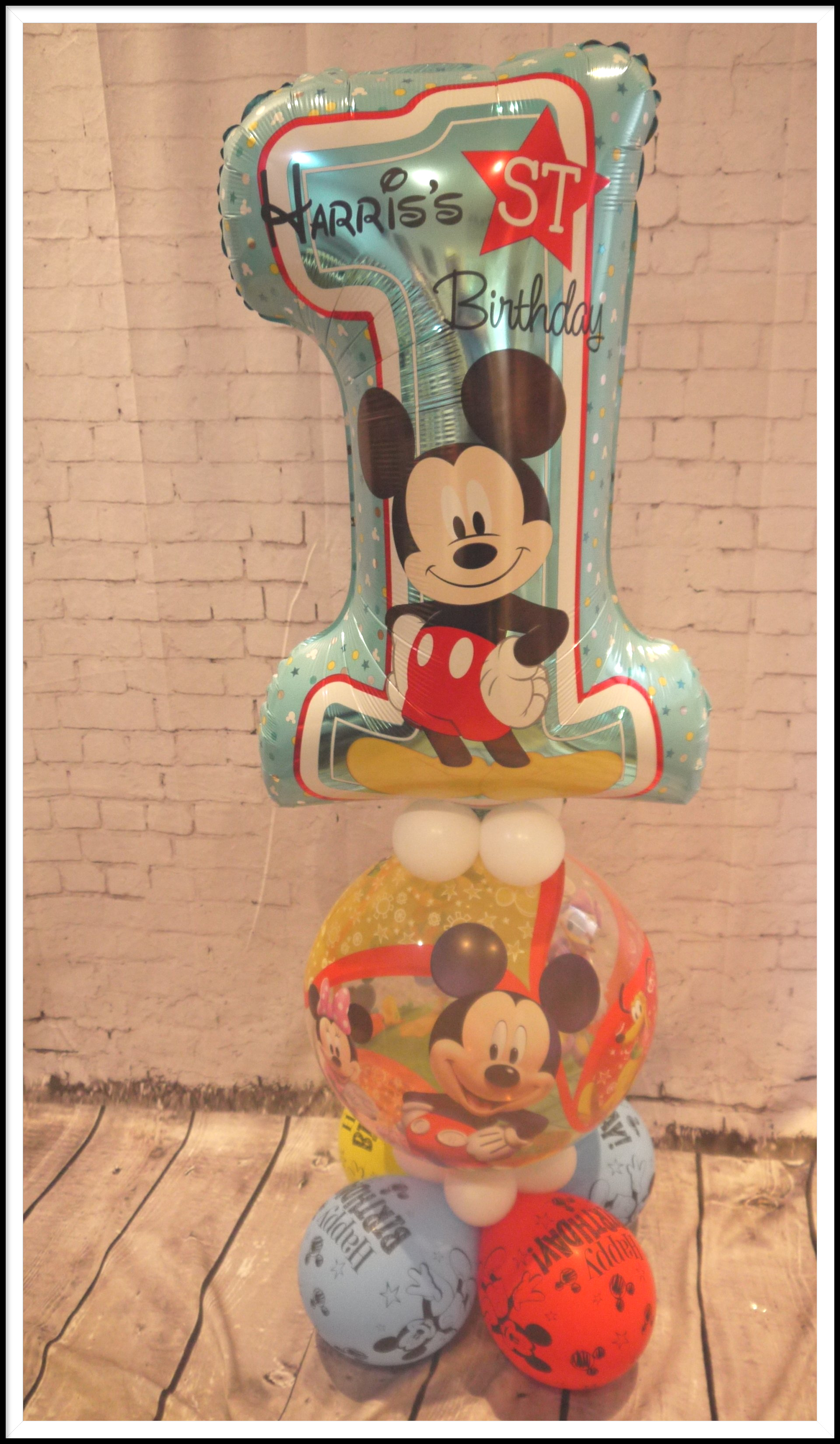 Mickey Mouse 1st birthday balloons